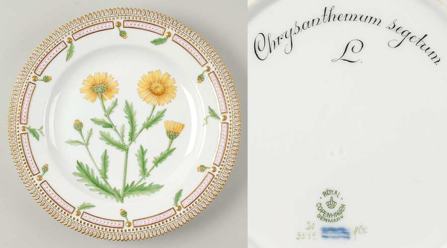 Flora Danica (1790 To 1960) Dinner Plate-Chrysanthemum segetum L