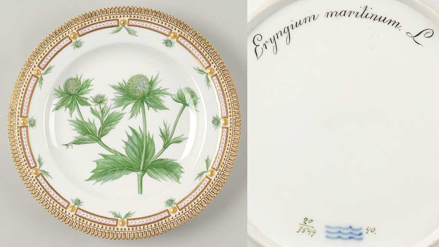 Flora Danica (1790 To 1960) Dinner Plate-Eryngium maritinum L