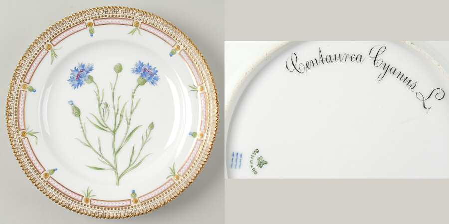 Flora Danica (1790 To 1960) Dinner Plate-Centaurea Cyanus L