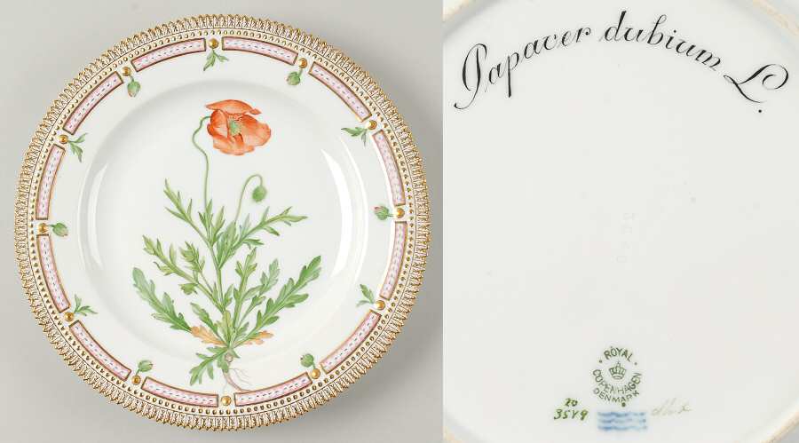 Flora Danica (1790 To 1960) Dinner Plate-Papaver dubium L