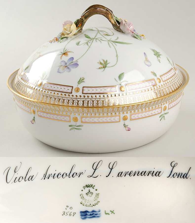Flora Danica (1790 To 1960) Round Covered Vegetable-Viola Aricolor L Larenaria