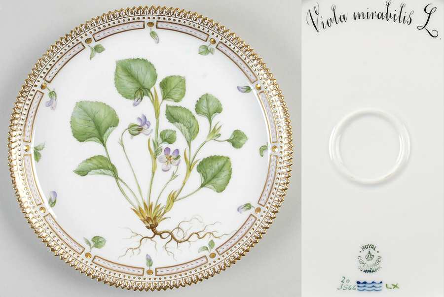Flora Danica (1790 To 1960) 9" Round Tray-Viola mirabilis L