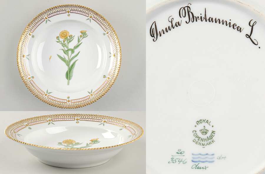 Flora Danica (1790 To 1960) Rim Soup Bowl-Inula britannica L
