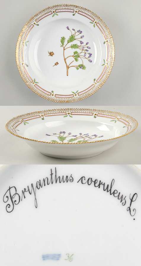 Flora Danica (1790 To 1960) Rim Soup Bowl-Bryanthus coeruleus L
