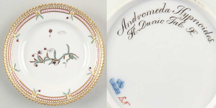 Flora Danica (1790 To 1960) Bread & Butter Plate-JM-Andromeda Hypnoides