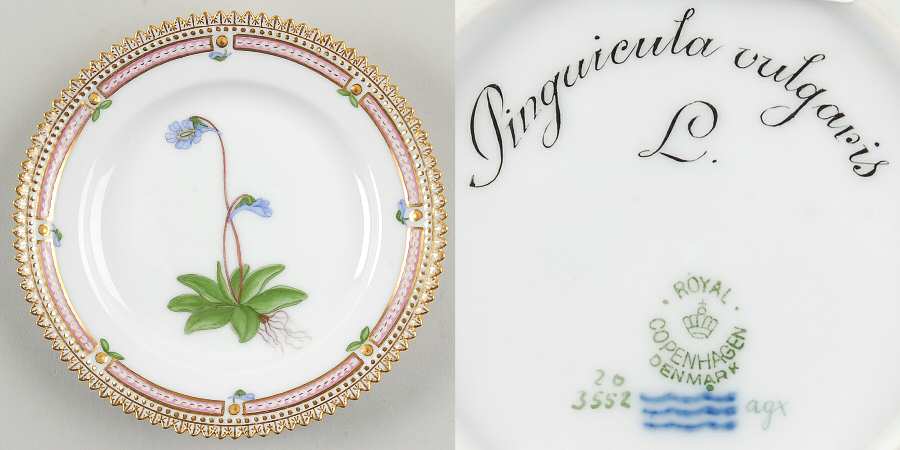 Flora Danica (1790 To 1960) Bread & Butter Plate-Pinguicula vulgaris L