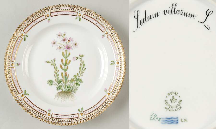 Flora Danica (1790 To 1960) Salad Plate-Sedum villosum L