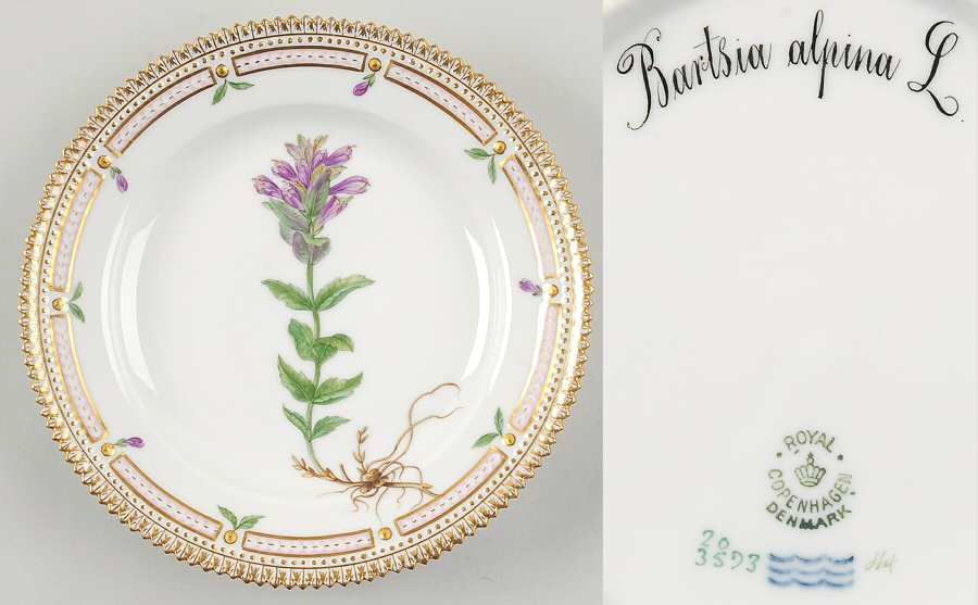 Flora Danica (1790 To 1960) Salad Plate-Bartsia alpina L