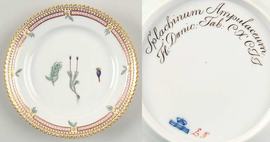 Flora Danica (1790 To 1960) Bread & Butter Plate-JM-Splachinum Ampulaceum