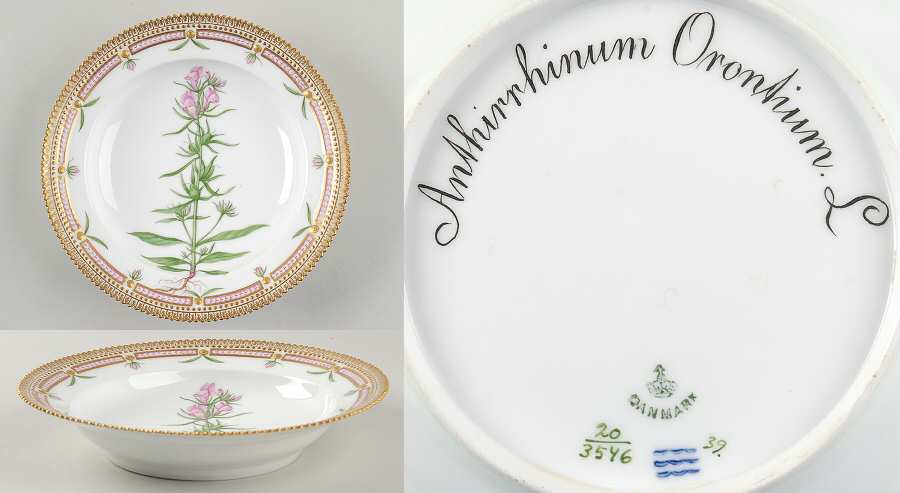 Flora Danica (1790 To 1960) Rim Soup Bowl-Antirrhinum Orontium L