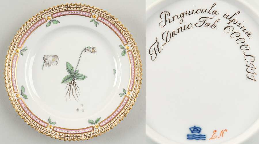 Flora Danica (1790 To 1960) Bread & Butter Plate-JM-Pinguicula alpina