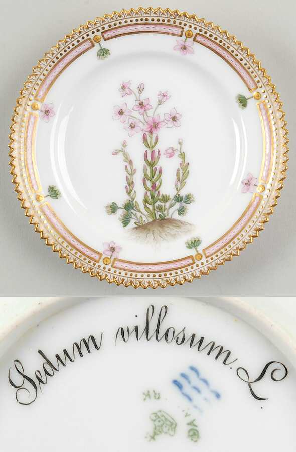 Flora Danica (1790 To 1960) Bread & Butter Plate-Sedum villosum L