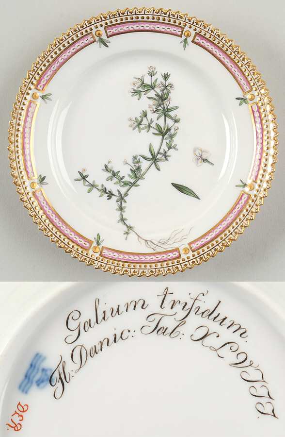 Flora Danica (1790 To 1960) Bread & Butter Plate-JM-Galium trifidum