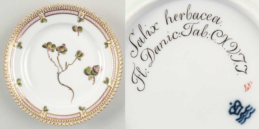 Flora Danica (1790 To 1960) Bread & Butter Plate-JM-Salix herbacea