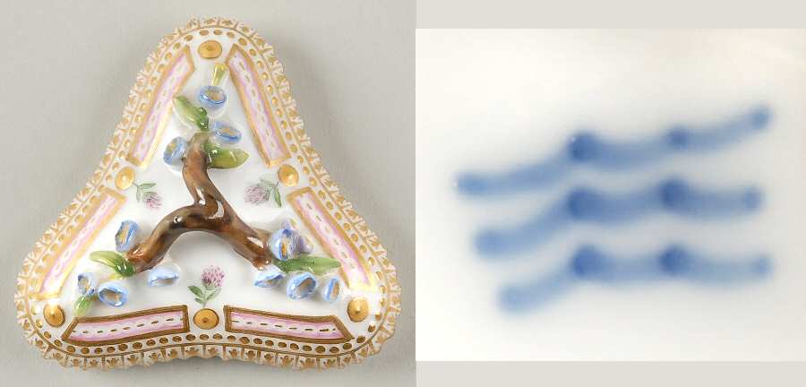 Flora Danica (1790 To 1960) Lid for Triangular Custard Cup-No Decal