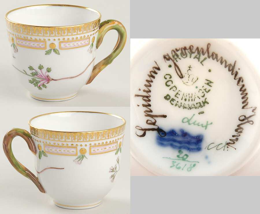 Flora Danica (1790 To 1960) Flat Demitasse Cup-Lepidium groenlandicum Horn