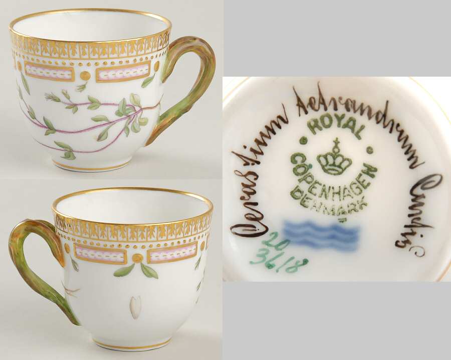 Flora Danica (1790 To 1960) Flat Demitasse Cup-Cerastium tetrandrum Curtis