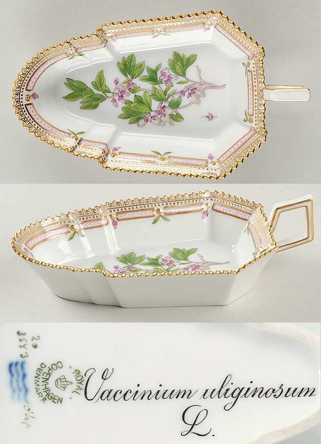 Flora Danica (1790 To 1960) 7" Pickle/Accent Dish-Vaccinium uliginosum L