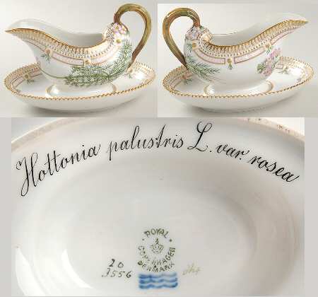 Flora Danica (1790 To 1960) Sauce Boat & Fixed Stand-Hottonia palustris L var