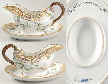 Flora Danica (1790 To 1960) Sauce Boat & Fixed Stand-Trifolium arvense L