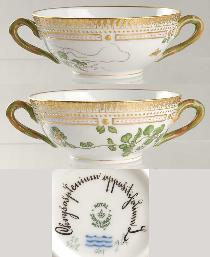 Flora Danica (1790 To 1960) Flat Cream Soup Bowl-Chrysosplenium oppositifolium