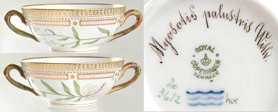 Flora Danica (1790 To 1960) Flat Cream Soup Bowl-Myosotis palustris With