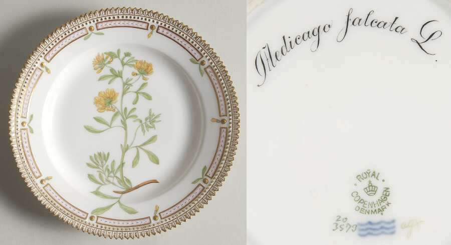 Flora Danica (1790 To 1960) Salad Plate-Medicato falcata L