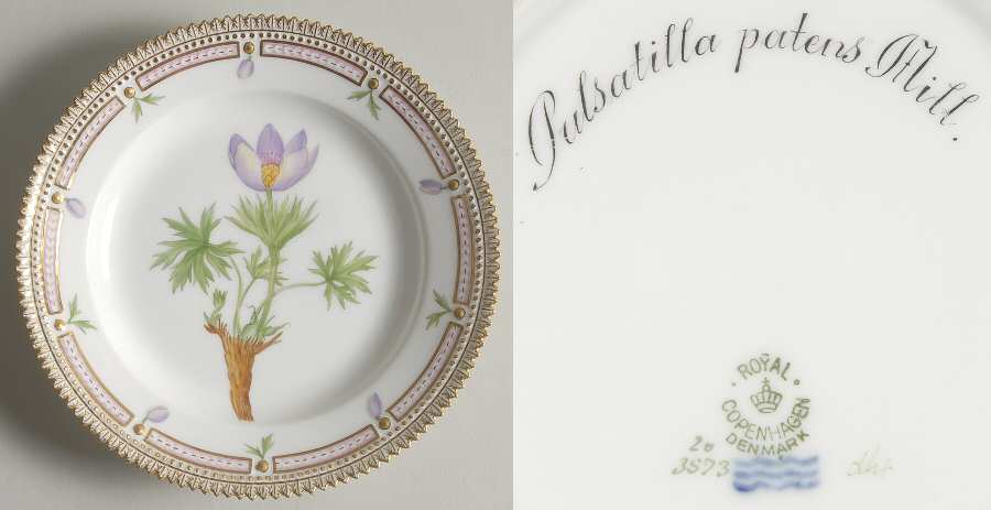Flora Danica (1790 To 1960) Salad Plate-Pulsatilla patens Mill