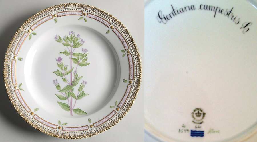 Flora Danica (1790 To 1960) Dinner Plate-Gentiana campestris L