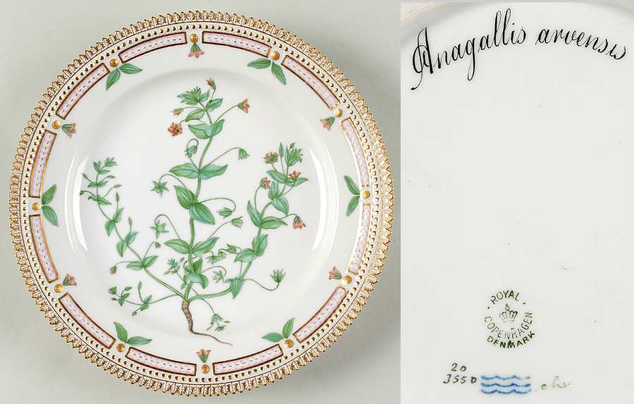 Flora Danica (1790 To 1960) Luncheon Plate-Anagallis arvensis