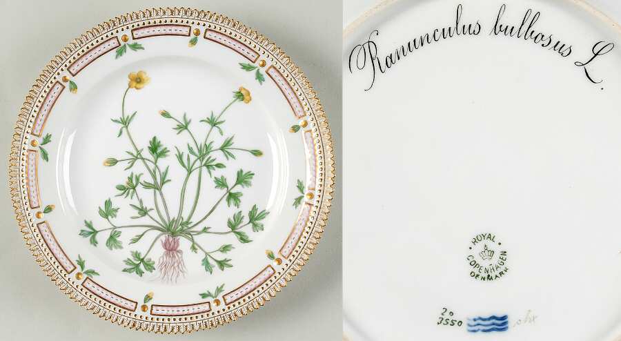Flora Danica (1790 To 1960) Luncheon Plate-Ranunculus bulbosus L