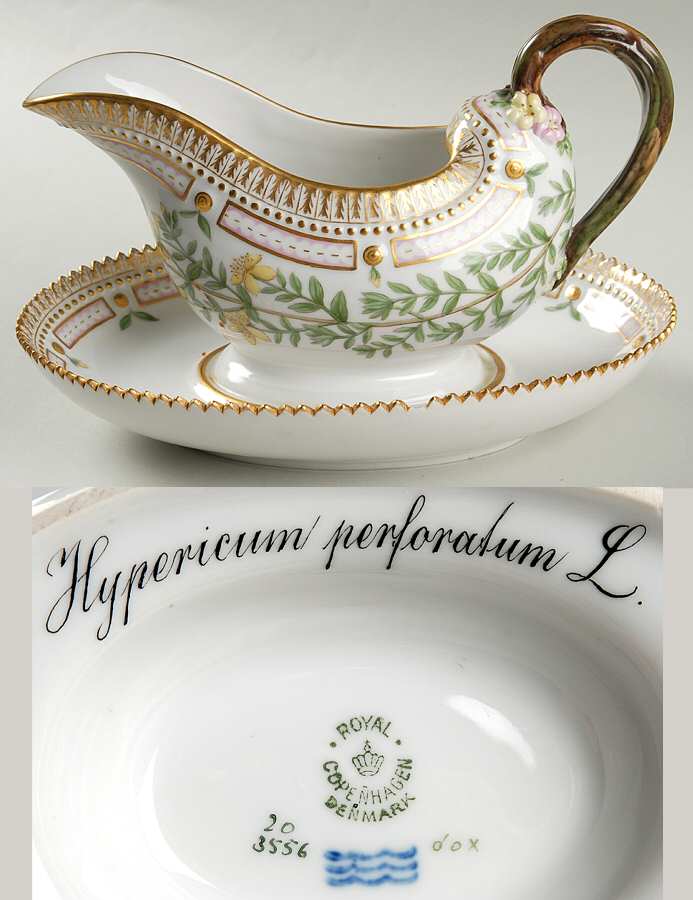 Flora Danica (1790 To 1960) Sauce Boat & Fixed Stand-Hypericum perforatum L