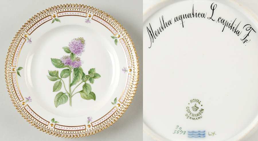 Flora Danica (1790 To 1960) Salad Plate-Mentha aquatica L capitita Fr