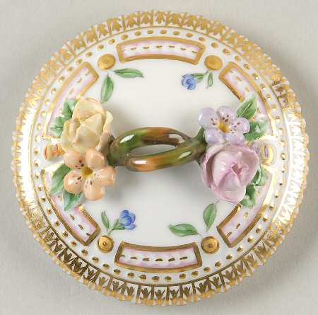 Flora Danica (1790 To 1960) Lid for Round Custard Cup No Decal