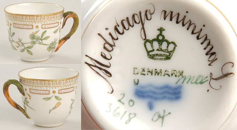 Flora Danica (1790 To 1960) Flat Demitasse Cup-Medicago minima L.