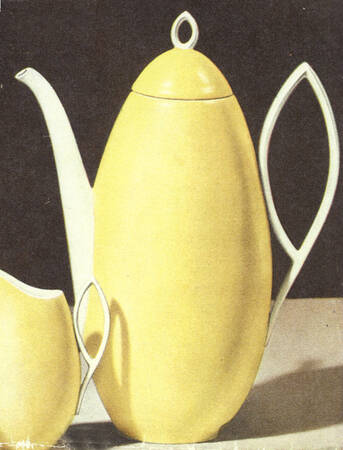 Oval Yellow Coffee Pot & Lid