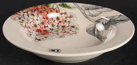 Edie Rose Hydrangea Collection Large Rim Soup Bowl by Rachel Bilson