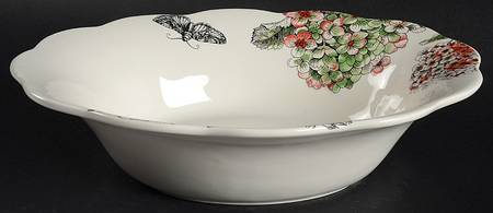 Edie Rose Hydrangea Collection 12" Oval Vegetable Bowl