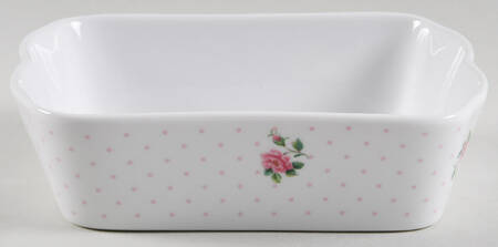 New Country Roses White 7" Rectangular Baker