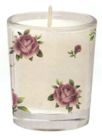 New Country Roses White Glassware Candleholder