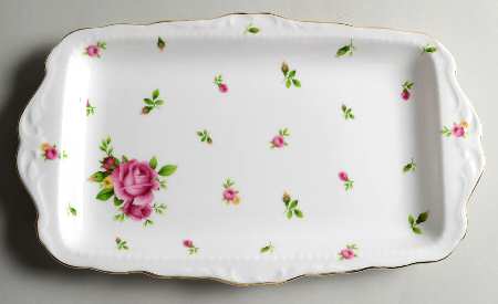 New Country Roses White Large Sandwich Tray