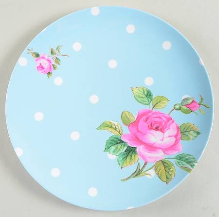 New Country Roses White Melamine Salad Plate