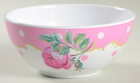 New Country Roses White Melamine Soup/Cereal Bowl