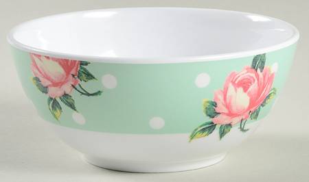 New Country Roses White Melamine Soup/Cereal Bowl