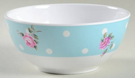 New Country Roses White Melamine Soup/Cereal Bowl
