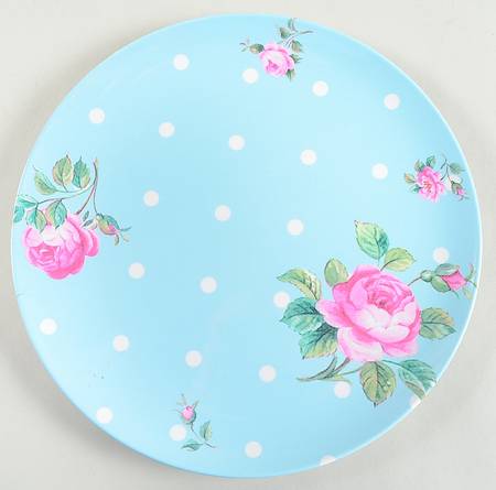 New Country Roses White Melamine Dinner Plate