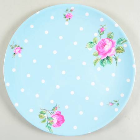 New Country Roses White 12" Melamine Chop Plate (Round Platter)