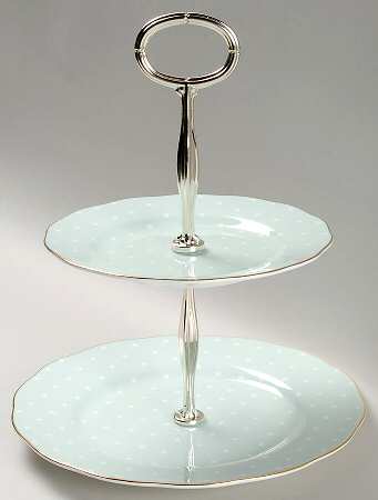 Polka Rose 2-Tiered Serving Tray (Salad #1 & Bread/Butter #1)