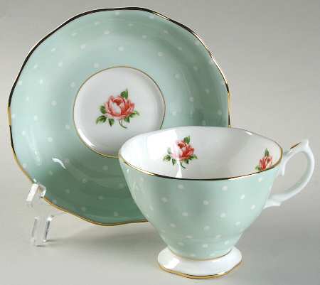 Polka Rose Footed Cup & Saucer Set