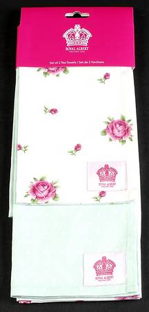 Polka Rose (Set of 2) Tea Towels (Motif #1 & Motif #2)